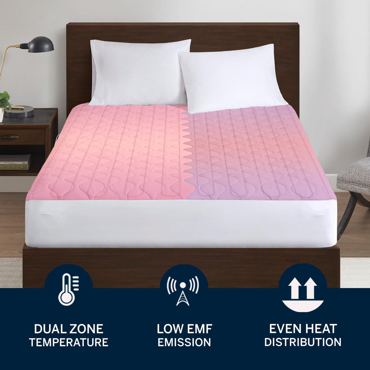 Serta Heated Mattress Pad Cal King Size - Electric Mattress Pad, 10 Heat Setting Controller, Auto Shut Off Timer, Deep Elastic Pocket, Up to 17" Mattress, ETL Certified, Machine Wash, Cal King, White Serta