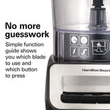 Hamilton Beach Stack & Snap Food Processor and Vegetable Chopper, BPA Free, Stainless Steel Blades, 14 Cup + 4-Cup Mini Bowls, 3-Speed 500 Watt Motor, Black (70585) Hamilton Beach