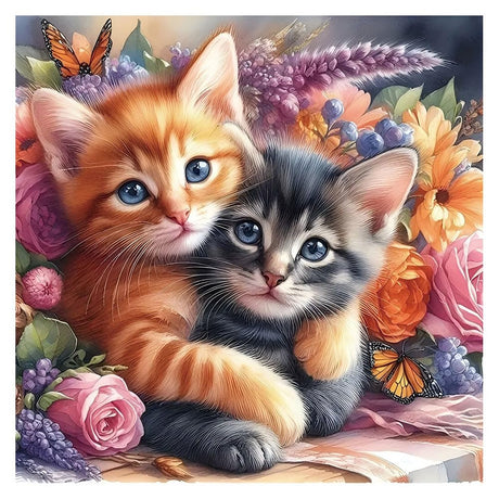 Kulvci Diamond Art Painting Kits for Adults Cat, Diamond Art Kits for Beginners, 5D DIY Full Drill Gem Craft for Home Decor Gift 12x12inch Kulvci