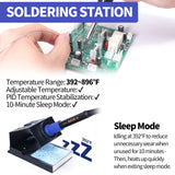 YIHUA 8786D I 2 in 1 Hot Air Rework and Soldering Iron Station with °F /°C, Cool/Hot Air Conversion, Digital Temperature Correction and Sleep Function YIHUA