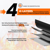 Fire Pit Mat 24'', Fireproof Mat, Deck Protector, Fire Pit Accessories, Burn Barrel, Under Grill Mat, BBQ Mat, Patio Shield, Fire Retardant Base Pad for Outdoors Hodufy