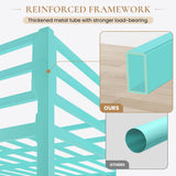 SHA CERLIN Loft Bed Twin Size with Ladder and Guardrail,Heavy Duty Metal Slats Support No Box Spring Needed Small Space Saving Furniture for Bedroom Dorm,Aqua Blue SHA CERLIN