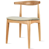 2xhome Set of 2 Contemporary Farmhouse Real Solid Wood Cushion Seat Dining Chairs Elbow Side Chair (Natural-Beige Seat) 2xhome