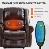 CDCASA Dual Motor Lay Flat Lift Chairs Recliners for Elderly with Massage and Heat, Breathable Leather Infinite Position Large Sleeping Electric Power Lift Chair Recliner for Seniors, Brown CDCASA