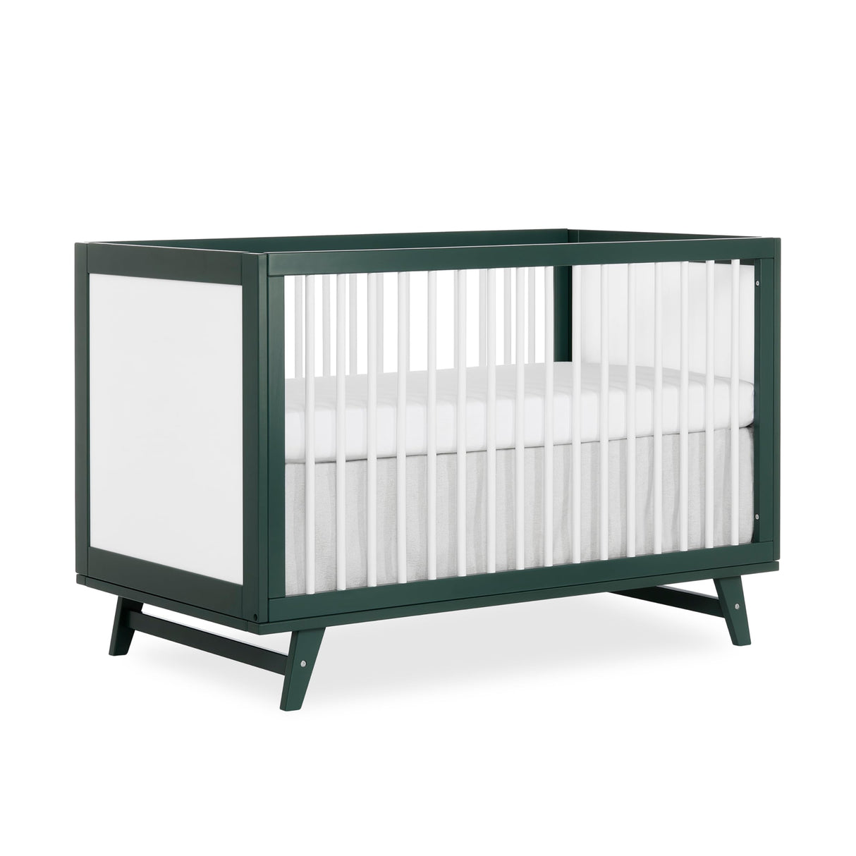 Dream On Me Carter 5-in-1 Full Size Convertible Crib / 3 Mattress Height Settings/JPMA Certified/Made of New Zealand Pinewood/Sturdy Crib Design, Olive & White Dream On Me