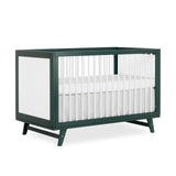 Dream On Me Carter 5-in-1 Full Size Convertible Crib / 3 Mattress Height Settings/JPMA Certified/Made of New Zealand Pinewood/Sturdy Crib Design, Olive & White Dream On Me