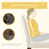 DUMOS Upholstered Dining Chairs Set of 4, Modern Fabric Dining Room Chair with Nailhead Trim and Wood Legs, Mid-Century Accent for Living Room, Kitchen, Beige DUMOS