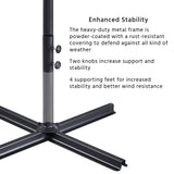 Yaheetech 10FT Patio Offset Umbrella - Cantilever Hanging Outdoor Umbrellas w/UV Protection & 8 Ribs & Handy Crank & Cross Base for Market/Garden/Lawn/Deck/Backyard/Pool - Gray Yaheetech