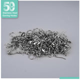 Earring Hooks 50PCS/25Pairs, Stainless Steel Ear Wires Fish Hooks, Hypo-allergenic Jewelry Findings Parts for DIY Jewelry Making MENKEY