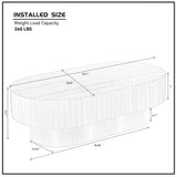 SPMETUYO Oval Coffee Table for Living Room Fluted Coffee Table with Pedestal Modern Handcrafted Wood Centre Table Tea Table Home Furniture Office Apartment Easy Assembly 43.7" Walnut SPMETUYO