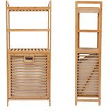 OUKANING Bamboo Laundry Hamper with 3-Tier Storage Rack and Tilt-Out Basket OUKANING