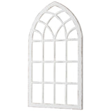Sintosin Large Farmhouse Arched Window Frame Wall Decor 44 X 24 Inch, Hanging Distressed White Window Pane Wall Decor Living Room, Rustic Wooden Faux Windows for Bedroom Fireplace Entryway Sintosin
