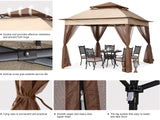 MASTERCANOPY Patio Gazebo Outdoor Pop Up Gazebo with Mesh Walls (Champagne, 11x11) MASTERCANOPY