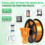 COLIDO Rainbow Silk PLA + 3D Printer Filament - Neatly Wound, Smooth Multicolor, 1.75mm Diameter, +/- 0.02mm Accuracy, 2.2lbs (1KG) Spool - Compatible with Most FDM 3D Printers (Rainbow, 1 Pack) CoLiDo