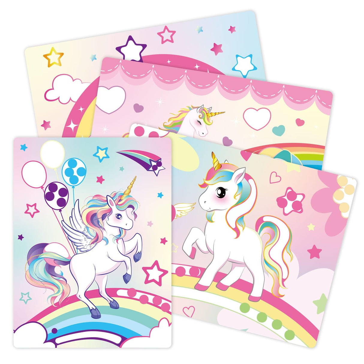 WERNNSAI Dot Stickers Art Craft for Kids Age 4 to 8 - Dot Stickers Art Activity Kit 8 Unicorn Theme with No Mess Stickers Mess Free Painting Craft Kits for Toddlers Girls Preschool Learning WERNNSAI