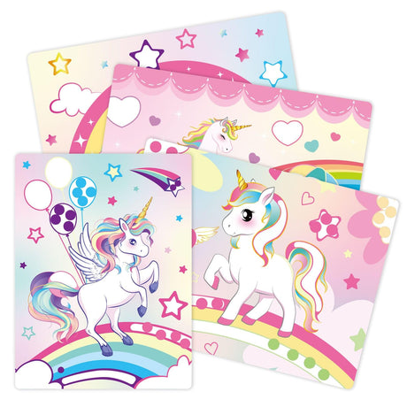 WERNNSAI Dot Stickers Art Craft for Kids Age 4 to 8 - Dot Stickers Art Activity Kit 8 Unicorn Theme with No Mess Stickers Mess Free Painting Craft Kits for Toddlers Girls Preschool Learning WERNNSAI