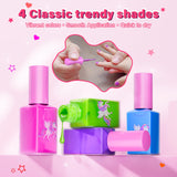 Glisiol Kids Nail Polish Set for Girls Toys, Washable Quick-Dry Toddler Nail Art Kit with Air Cooling Dryer and Cosmetic Case, Christmas or Birthday Gifts for Girls Ages 3 4 5 6 7 9 10 11 12-Pink Glisiol