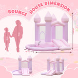 FBSPORT White Bounce House, Inflatable Bouncer with Air Blower,Indoor & Outdoor Bouncy Castle with Big Ball Pit for Wedding Party Kids Birthday Party, Easy to Install FBSPORT