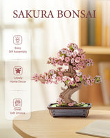 Rowood 3D Wooden Puzzles for Adults,DIY Cherry Blossom Bonsai Tree Botanical Collection Building Set,Craft Kit Gift for Kids on Christmas Birthday ThanksgivingDay-Sakura Bonsai rowood