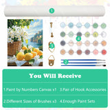 MEIYUDA Lemon Paint by Numbers Kit, Seascape Paint by Numbers for Adults Beginners, Lemon Flowers DIY Acrylic Oil Painting by Number on Canvas for Gift Home Wall Decor 12x16in MEIYUDA