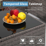 JOIVI Outdoor Patio Furniture Sets, 3-Piece All Weather Wicker Outdoor Conversation Set, Rattan Sectional Sofa Set, Patio Couch with Tempered Glass Table for Porch, Garden, Dark Gray JOIVI