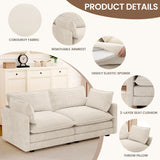 ROWHY 78'' Sectional 2 Seat Cloud Loveseat with 2 Throw Pillows, Modern Corduroy Love Seat, Cozy Sofa for Living Room, Office and Bedroom, Beige ROWHY