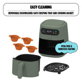 CRUX x Marshmello 3.0 QT Digital Air Fryer with TurboCrisp Technology, Touch Screen Temperature Control, Timer and Auto Shut-off, Fully Programmable, Silicone Cupcake Molds Included, Olive Crux