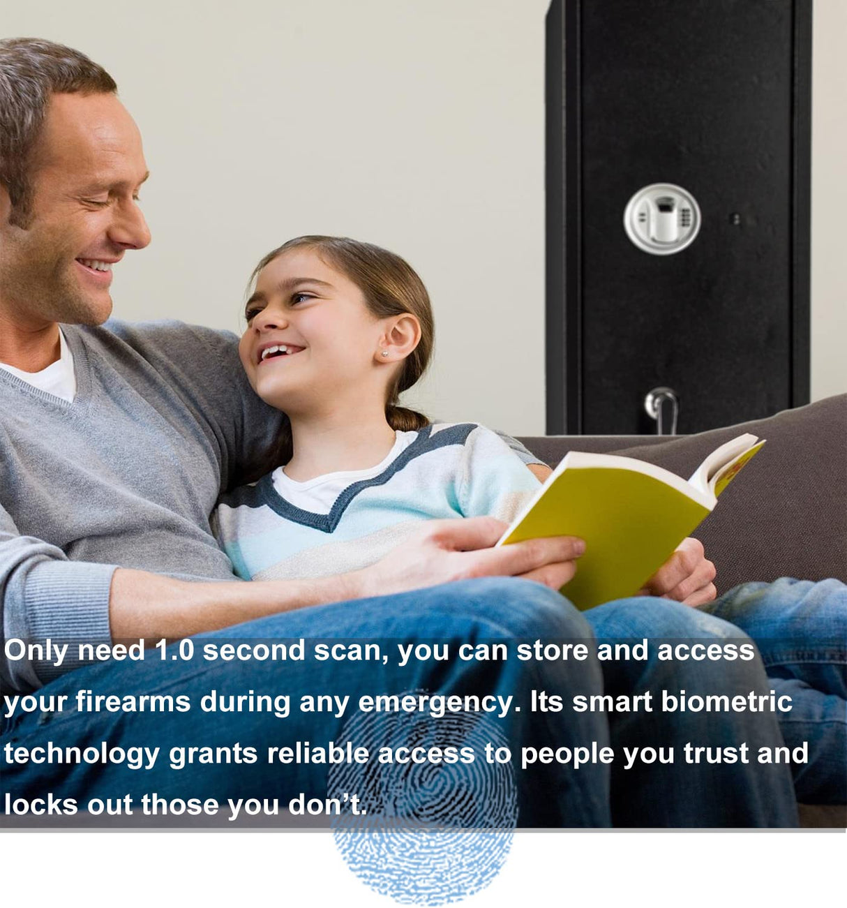 Quicktec Larger and Deeper Rifle Safe, New and Improved Gun Safe for 5-6 Rifles and Shotguns for Home, Quick Access Gun Cabinet (w or w/o Scope) with Lockbox Silent Mode Quicktec