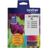 Brother Printer Genuine LC30133PKS 3 Count(Pack of 1) High Yield Color Ink Cartridges, Page Yield Up to 400 Pages/Cartridge, Includes Cyan, Magenta and Yellow, LC3013 Brother
