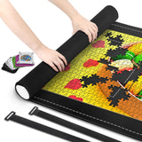 CHODEYE Premium Rubber Jigsaw Puzzle Mat, Roll Up, Saver Pad 46” x 26” Portable Up to 1500 Pieces with Non-Slip Rubber Bottom and Smooth Polyester Top + Storage Bag, 6 Colorful Trays, Rolling Tube CHODEYE