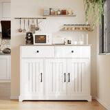 GAOMON 42" Large Buffet Sideboard Storage Cabinet, Farmhouse Sideboard Storage Cabinet with Adjustable Shelf, Drawers and Barn Doors, Wood Coffee Bar Kitchen Table for Entryway Dining Living Room GAOMON