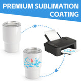 Joyclub 3 oz Mini Tumbler Shot Glass with Straw and Lid 6 Pack White Mini Cup Stainless Steel Sublimation Shot Tumblers for Wedding Party Whiskey Favors Joyclub