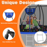 KOFUN 1500LBS 10 12 14 16 FT Tranpoline for Kids and Adults,【Curved Poles Larger Room】 Tranpolines Outdoor with Net, Ladder, Basketball Hoop, ASTM Approval- Easy to Assemble Recreational Tranpoline KOFUN