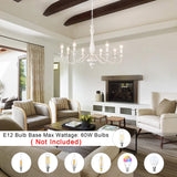 MRHYSWD Distressed White French Country Chandelier 8 Lights Rustic Farmhouse Chandelier for Dining Room Light Fixture Candle Pendant Lights Handmade Wood Chandeliers for Living Room Bedrooms Kitchen MRHYSWD