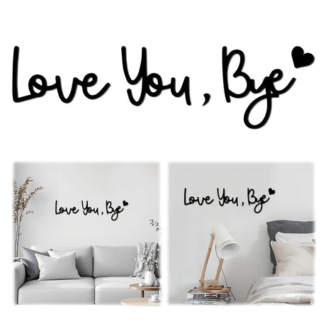 Love You Bye Wood Sign Home Decor,Above Door Topper Decoration,Boho Decor for Window Wall Express Love and Warm for Your Family Lovers,Wall Art Gift Hallway Entryway Door Decorations for House Office BADAO