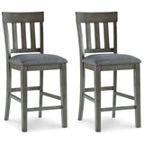 Signature Design by Ashley Hallanden Modern Farmhouse 25.75" Counter Height Upholstered Barstool, Set of 2, Dark Gray Signature Design by Ashley