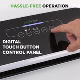 NutriChef Automatic Vacuum Air Sealing System for Food Preservation with Starter Kit, Compact Design, Lab Tested, Dry & Moist Food Modes with Led Indicator Lights, Black NutriChef