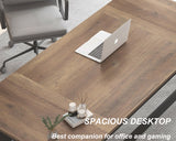 HSH Rustic Long Computer Desk, Industrial Large Wood Metal Office Desk, Wood Pc Writing Work Study Computer Table Desk, Farmhouse Workstation Gaming Executive Desk for 2 Person, Rustic Oak, 70 Inch HSH