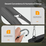 VINGLI 2.2 FT 1-Person Use Rattan Porch Swing Outdoor Support 440 LBS with Cushions & Adjustable Chains, Patio Wicker Swing Bench Chair for Garden, Yard, Lawn, Tree, Black VINGLI