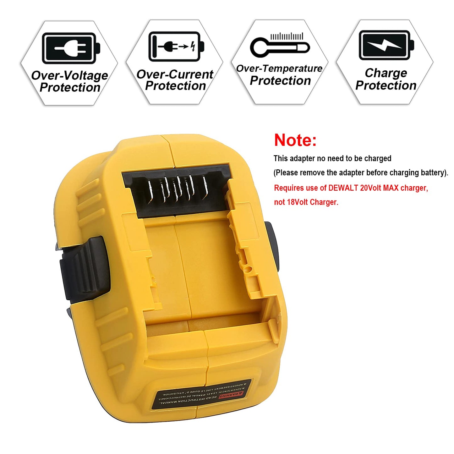 18v to 20v Battery Adapter Replacement for Dewalt DCA1820, Compatible with Dewalt 20V Max Lithium Battery DCB203 DCB204 to Dewalt 18V XRP NiCad NiMh Batteries DC9096 Tools - WoodArtSupply