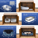 BestPet Cat Litter Box Enclosure Furniture Hidden,Wooden Cat Washroom Furniture Storage Cabinet Pet Crate House End Table with Removable Divider,Large Enough,Fit Most Cats and Litter Box BestPet