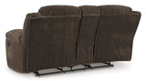 Signature Design by Ashley Frohn Modern Manual Double Reclining Loveseat with Console, Storage and Cup Holders, Dark Brown Signature Design by Ashley