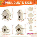 DoodleDoo 8 Pack Bird House & Wind Chime Kits, Buildable Birdhouse DIY Crafts for Kids Ages 4-8 8-12, for Children Boy Girl to Build, 3+ Summer Arts and Craft DoodleDoo