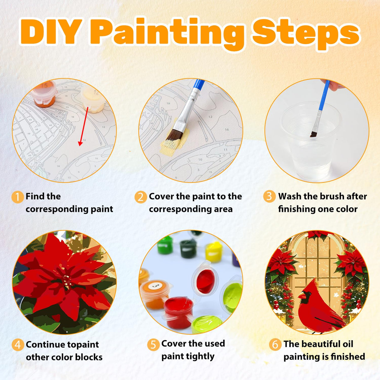 CRZMODE Christmas Paint by Numbers Kit for Adults, Cardinal Paint by Numbers for Adults, Acrylic Painting Crafts for Home Decor Gift (16x20inch) CRZMODE