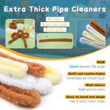 ZXIIXZ 104 Pcs Extra Thick Pipe Cleaners Craft, 14 Pcs 39.37 Inch Thick Pipe Cleaners, Cute Large Plush Pipe Cleaner Supplies Kit for DIY Arts Craft Decorations ZXIIXZ