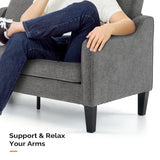 VINGLI 53" Wide Love Seat, Mid-Century Modern Loveseat Sofa Couch with Solid Legs, 2 Seater Sofa Couches with Scooped Armrest for Small Spaces, Living Room, Dorm, Bedroom, Apartment (Light Grey) VINGLI