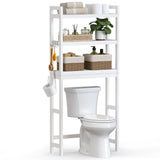 SONGMICS Over The Toilet Storage, 3-Tier Over Toilet Bathroom Organizer with Adjustable Shelf, Fit Most Toilets, Space-Saving, Cloud White UBTS01WT SONGMICS