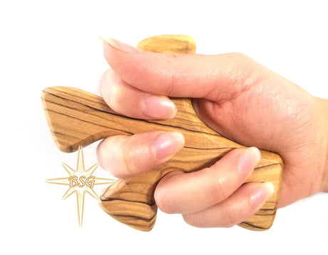 Dacaret Factory Healing Cross | Olive wood | 5'' fits in the hand for praying | Confirmation, First Communion Gifts | Loss of a dear one | Memorial | Christmas Gift (Without Engraving) Dacaret Factory
