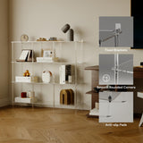 4-Tier Acrylic Horizontal Bookshelf, Clear 9 Cube Open Bookcase, Modern Book Shelf for Living Room, Bedroom, Office, 11.8" D x 47.2" W x 38.6" H, Easy Assembly CRTERICX