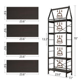 PROXRACER 5-Tier Bookshelf, 24 Inch Tall Standing Bookcase, Modern Display Shelf Unit Storage Organizer Rack for Study Room Home Office,Black PROXRACER